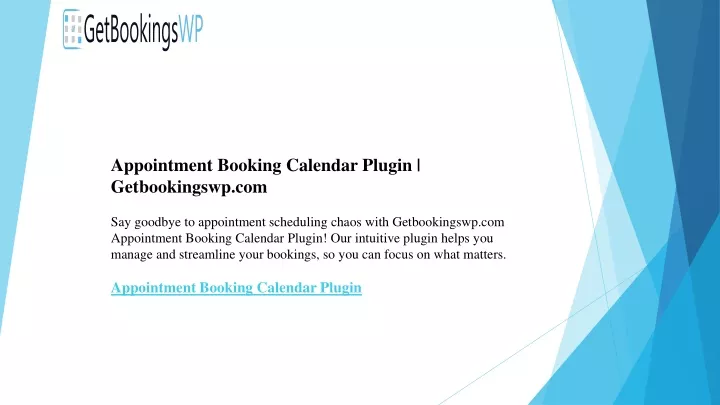 appointment booking calendar plugin getbookingswp