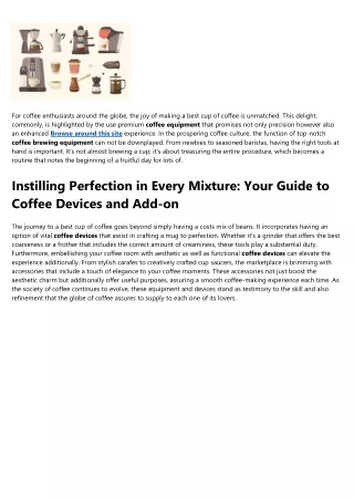 for coffee enthusiasts around the globe