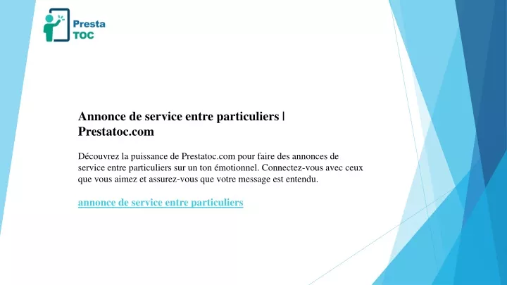 annonce de service entre particuliers prestatoc