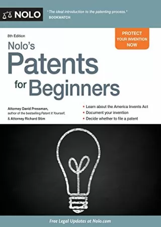 READ [PDF] Nolo's Patents for Beginners: Quick & Legal