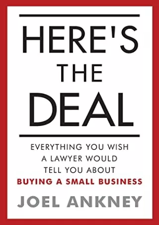 PDF/READ Here's The Deal: Everything You Wish a Lawyer Would Tell You About Buying a