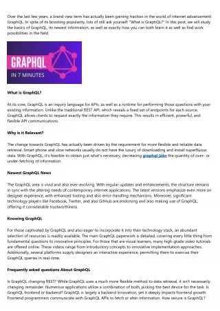Understanding GraphQL: From Basics to Opportunities