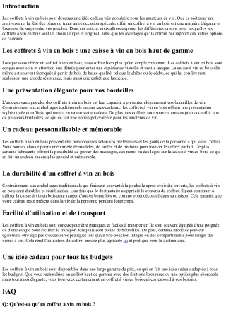 Les coffrets à vin en bois : une idée originale pour un cadeau d'anniversaire ou