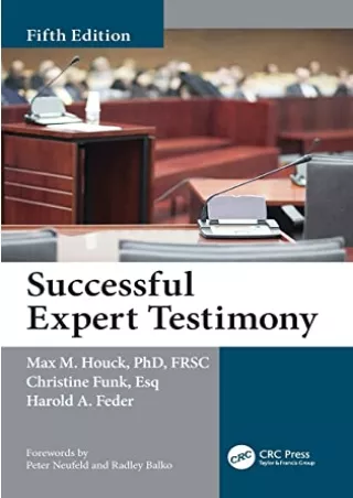 [PDF READ ONLINE] Successful Expert Testimony