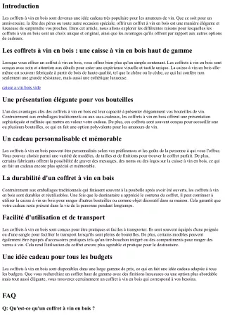 Les coffrets à vin en bois : une idée originale pour un cadeau d'anniversaire ou