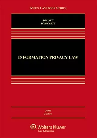 Download Book [PDF] Information Privacy Law (Aspen Casebook)