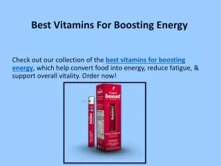 Best Vitamins for Boosting Energy