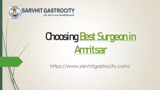 Choosing Best Surgeon in Amritsar