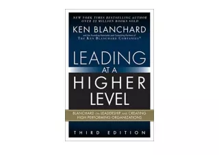 Ebook download Leading at a Higher Level Blanchard on Leadership and Creating Hi