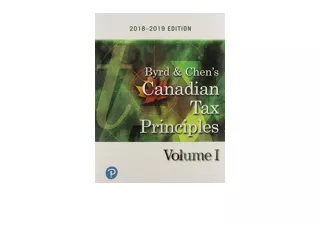 Download Canadian Tax Principles 2018 2019 Edition Volume 1 for ipad