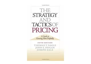 Ebook download The Strategy and Tactics of Pricing A Guide to Growing More Profi
