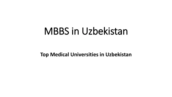 mbbs in uzbekistan