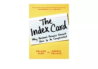 Kindle online PDF The Index Card Why Personal Finance Doesn t Have to Be Complic