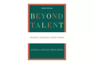 Kindle online PDF Beyond Talent Creating a Successful Career in Music for ipad