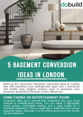 5 Basement Conversion Ideas in London