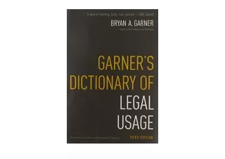 Ebook download Garner s Dictionary of Legal Usage free acces