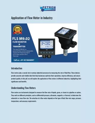 Application of Flow Meter in Industry