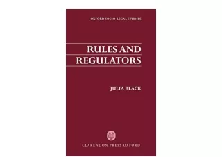 Download PDF Rules and Regulators Oxford Socio Legal Studies  full