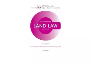 Download PDF Land Law Concentrate Law Revision and Study Guide unlimited