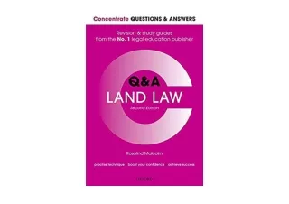 PDF read online Concentrate Q A Land Law 2e Law Revision and Study Guide Concent