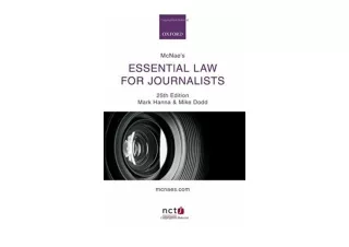 PDF read online McNae s Essential Law for Journalists unlimited