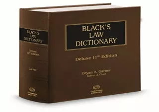 FREE READ (PDF) Black’s Law Dictionary, Deluxe 11th Edition