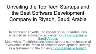 unveiling the top tech startups and the best