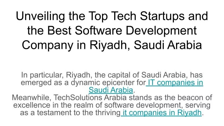 unveiling the top tech startups and the best