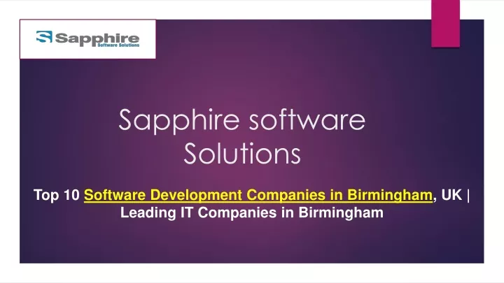 sapphire software solutions