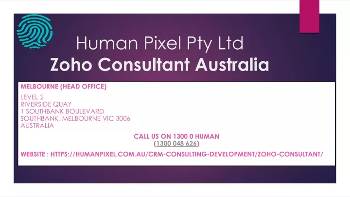 human pixel pty ltd zoho consultant australia