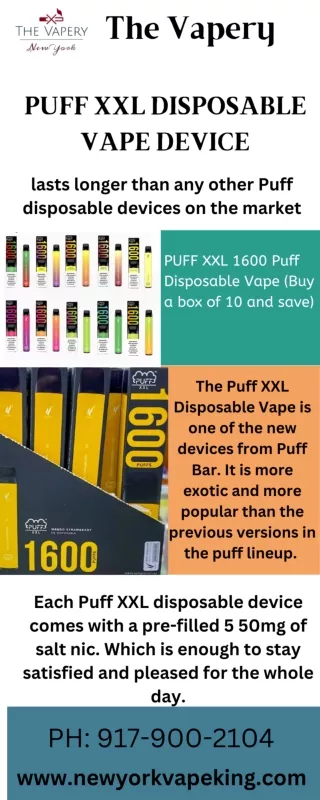 Puff XXL Disposable Vape device