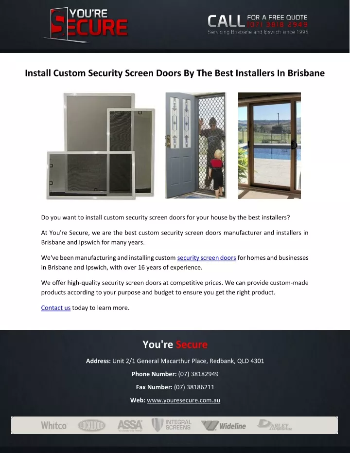 install custom security screen doors by the best