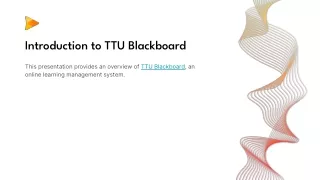 Introduction to TTU Blackboard