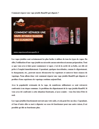 comment r parer une vape jetable randm