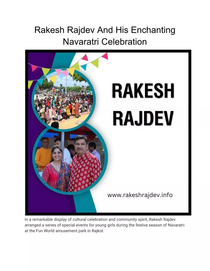 rakesh rajdev and his enchanting navaratri