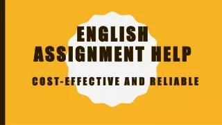 ENGLISH ASSIGNMENT HELP
