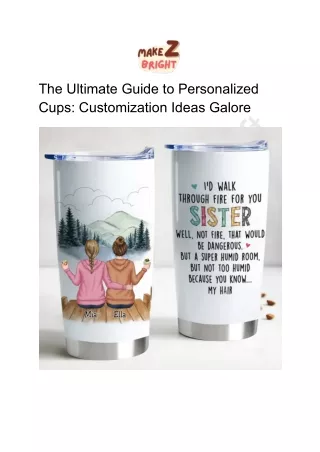 The Ultimate Guide to Personalized Cups: Customization Ideas Galore