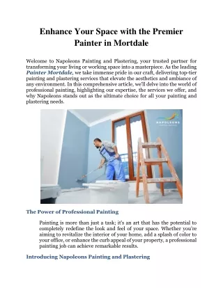 Enhance Your Space with the Premier Painter in Mortdale