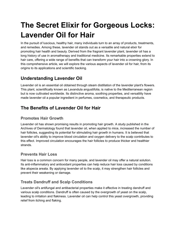 the secret elixir for gorgeous locks lavender