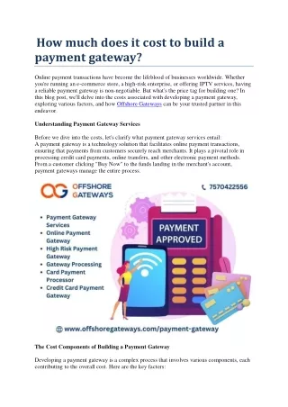How much does it cost to build a Payment Gateway