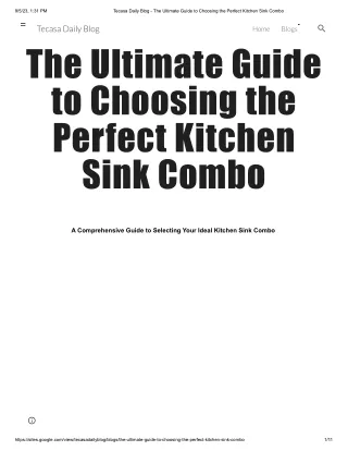 Tecasa Daily Blog - The Ultimate Guide to Choosing the Perfect Kitchen Sink Combo