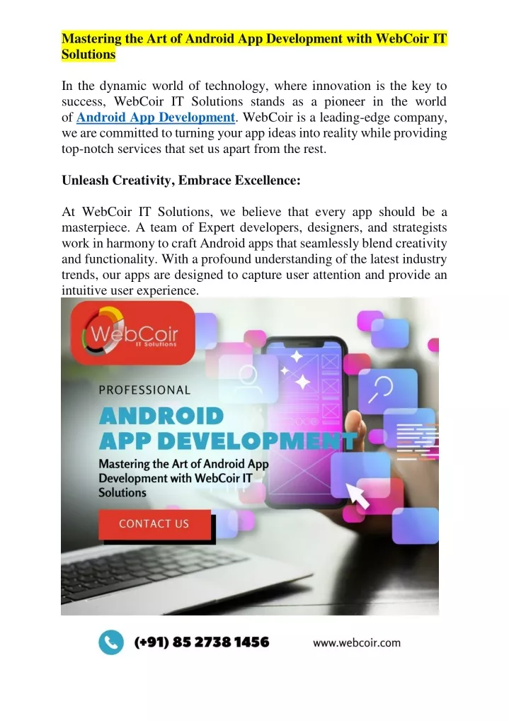 mastering the art of android app development with