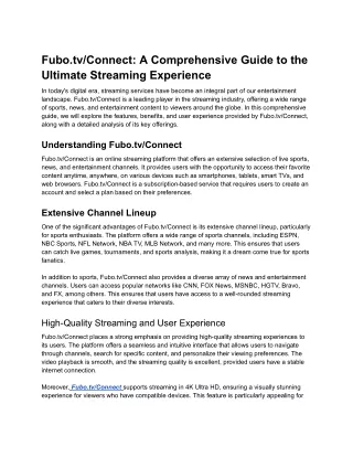 Fubo.tv_Connect_ A Comprehensive Guide to the Ultimate Streaming Experience