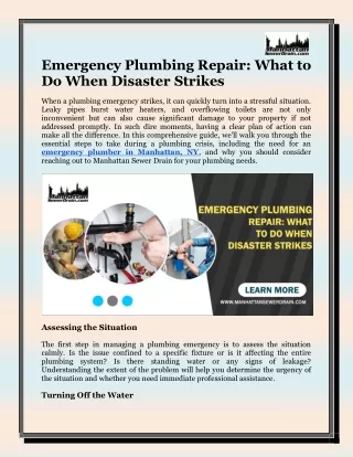 Emergency Plumbing Repair What to Do When Disaster Strikes