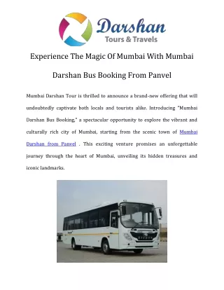 Mumbai Darshan Bus Booking Call-9619062097