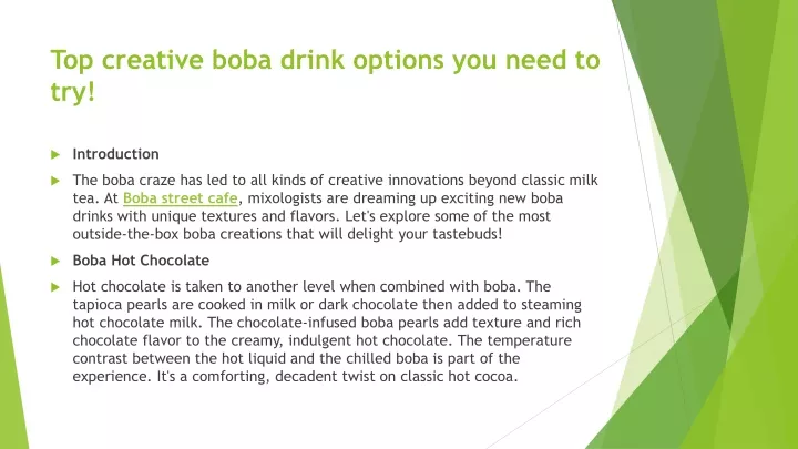 top creative boba drink options you need to try
