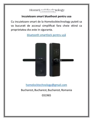 Incuietoare smart bluethoot pentru usa