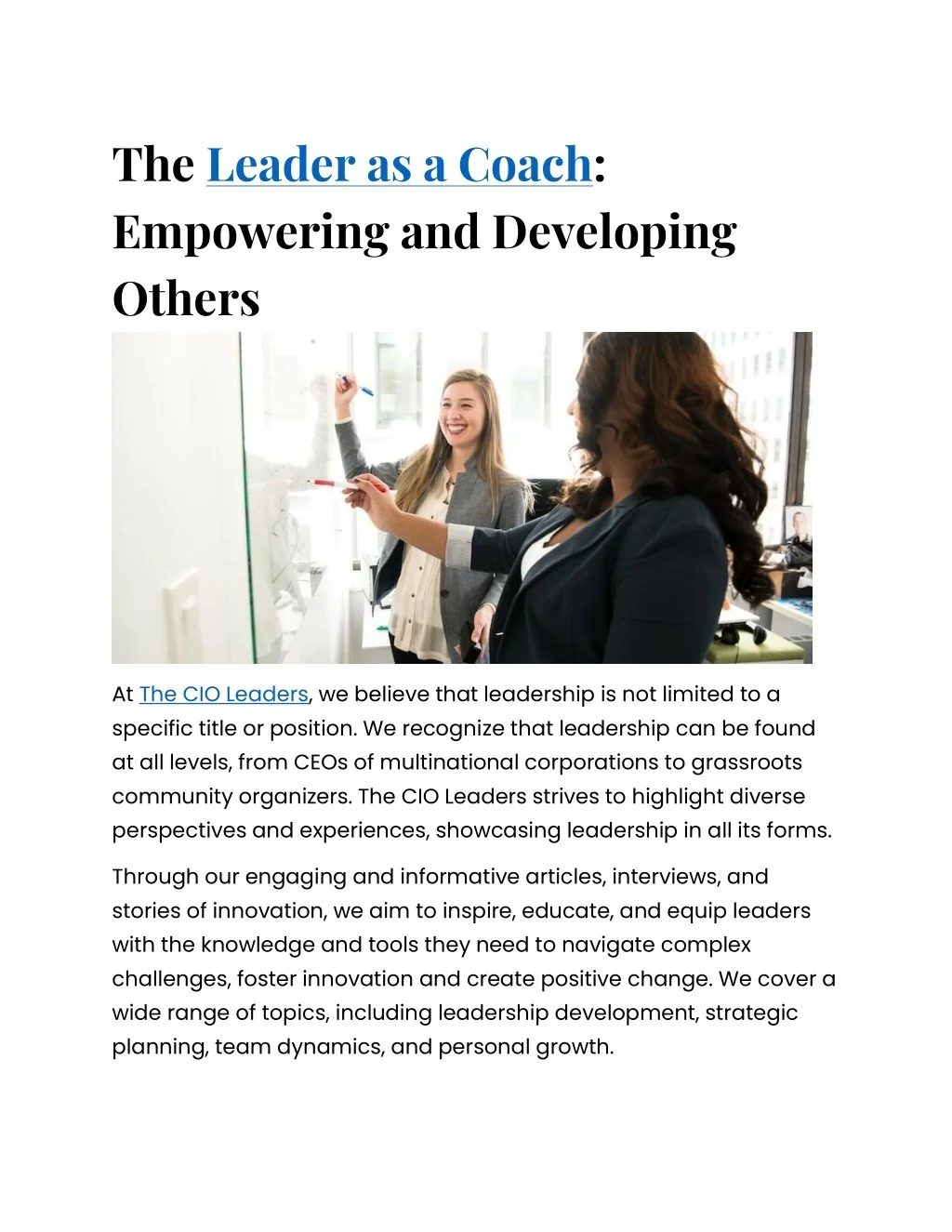 PPT - The Leader as a Coach Empowering and Developing Others PowerPoint ...