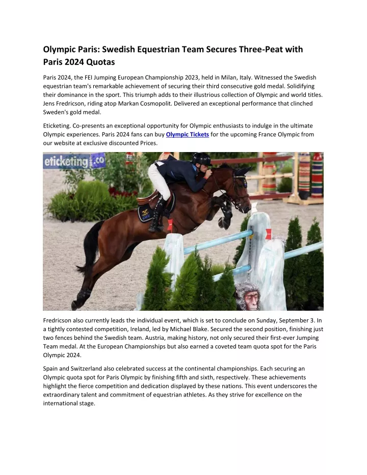 olympic paris swedish equestrian team secures