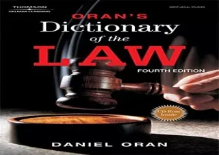 FREE READ (PDF) Oran's Dictionary of the Law